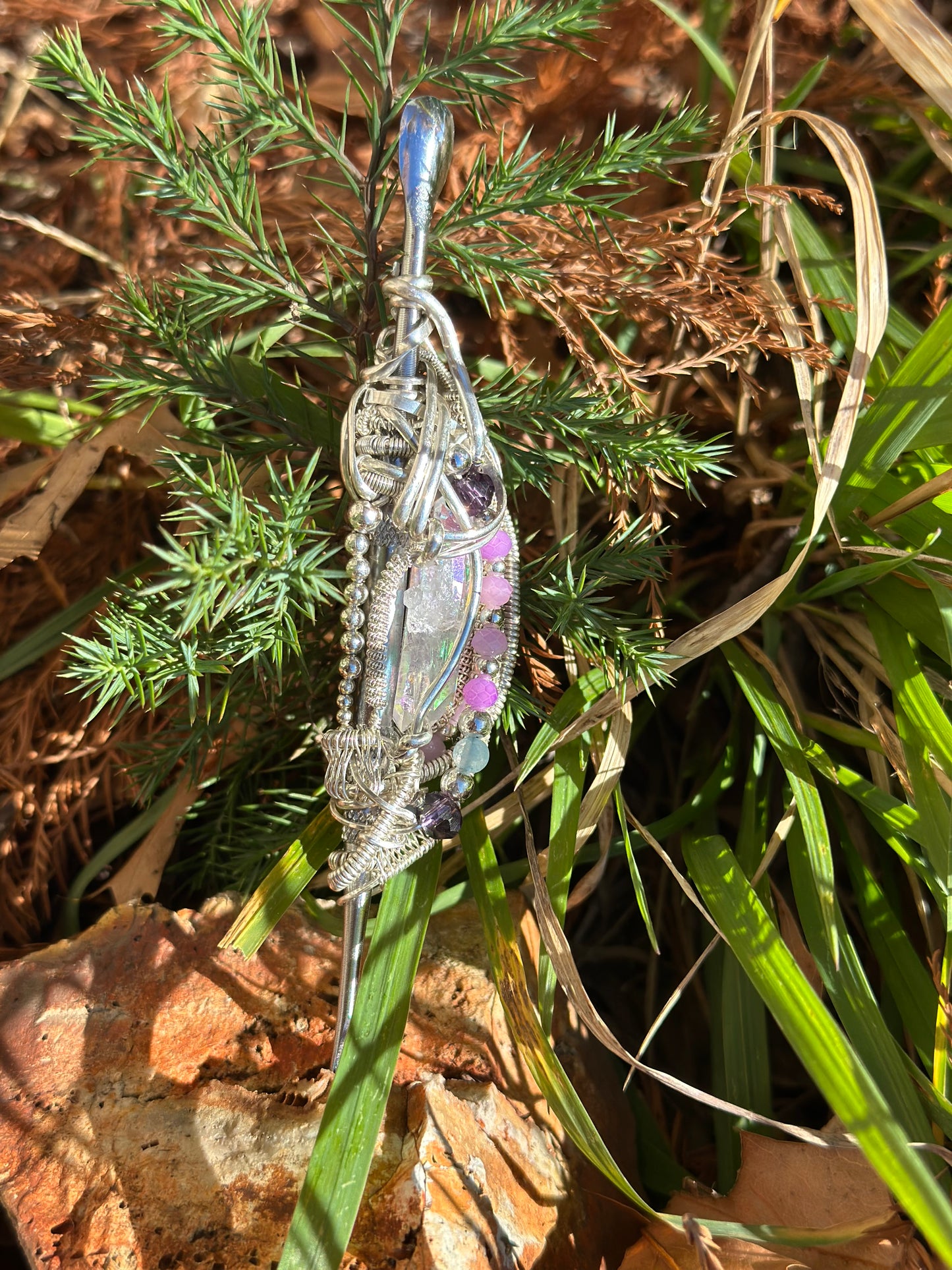 Ascension: Pastels Edition” Rose Quartz, Aquamarine, & Amethyst Crystal Dab Tool