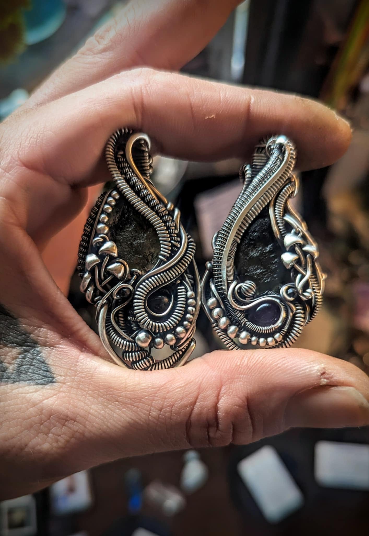 Inner Vision Moldavite & Amethyst Pendant