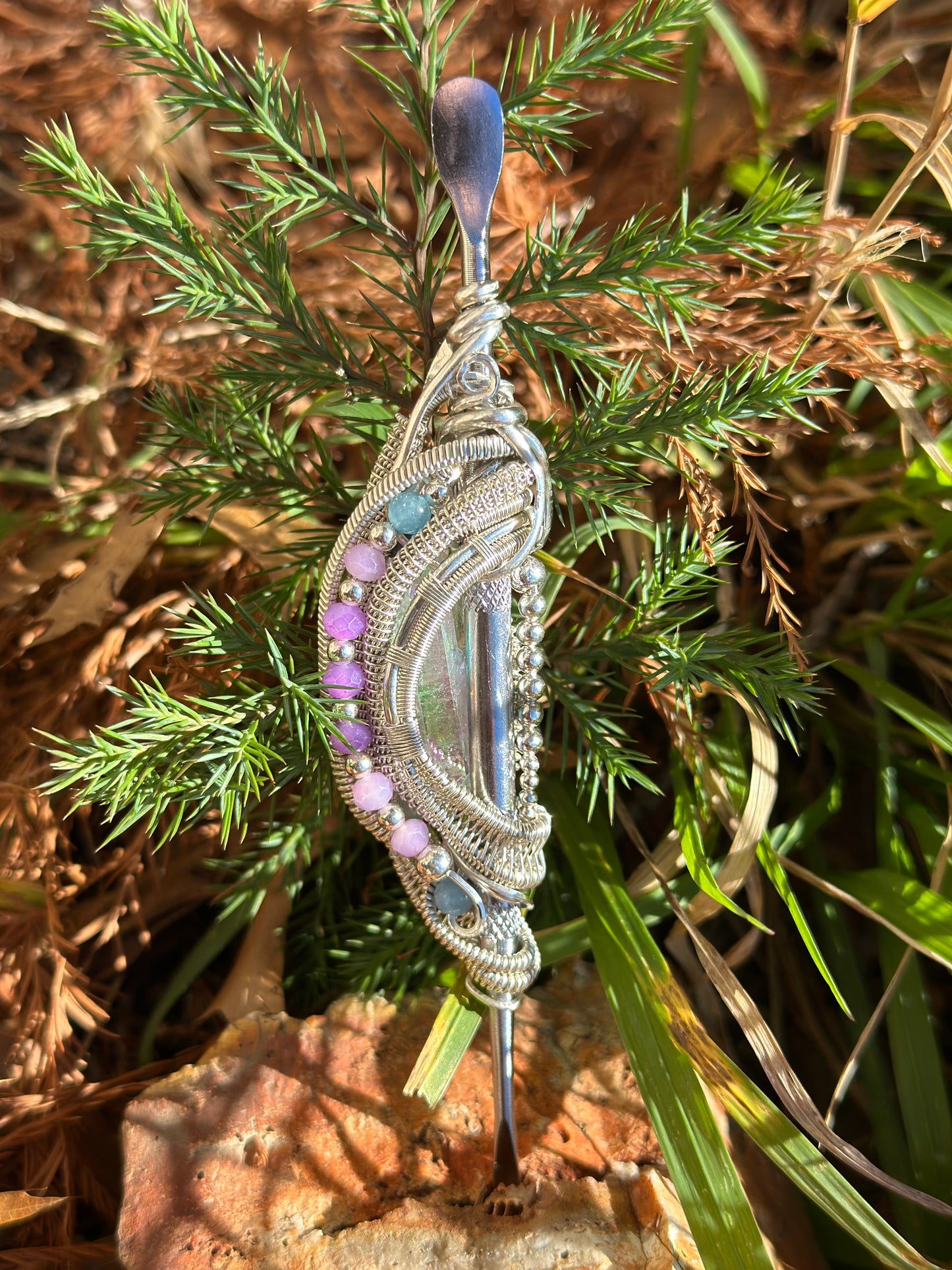 Ascension: Pastels Edition” Rose Quartz, Aquamarine, & Amethyst Crystal Dab Tool