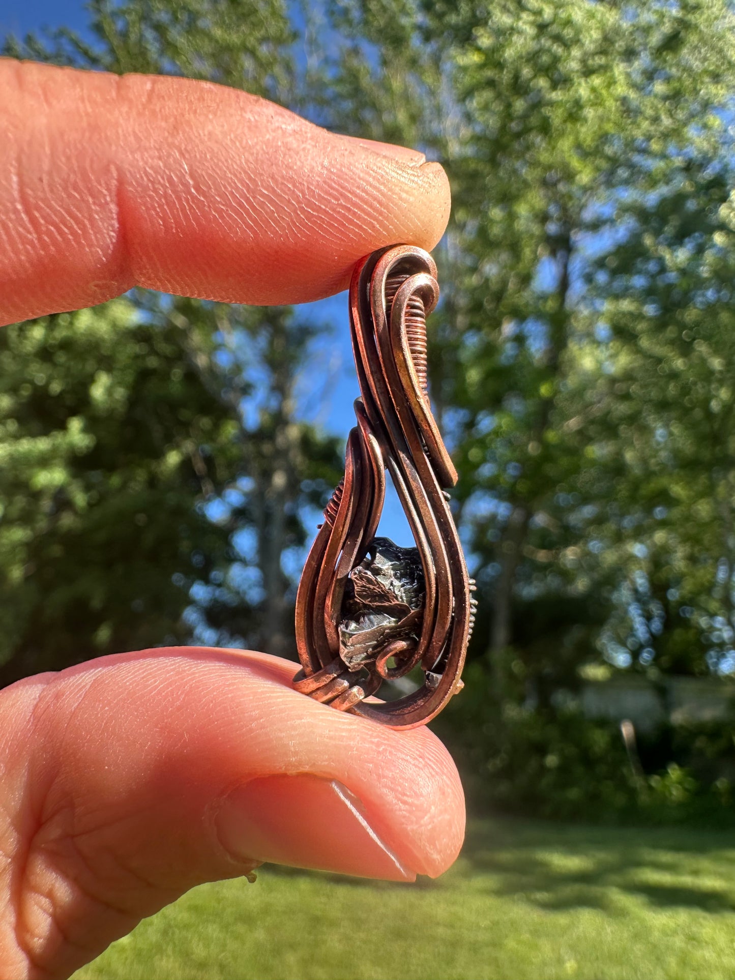 Meteorite 👽 Space Rider, Mini Copper Pendant