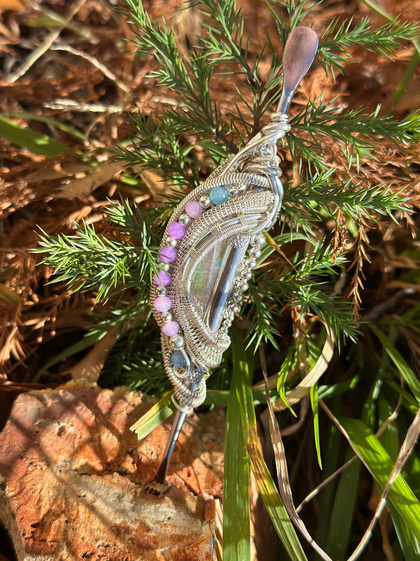 Ascension: Pastels Edition” Rose Quartz, Aquamarine, & Amethyst Crystal Dab Tool