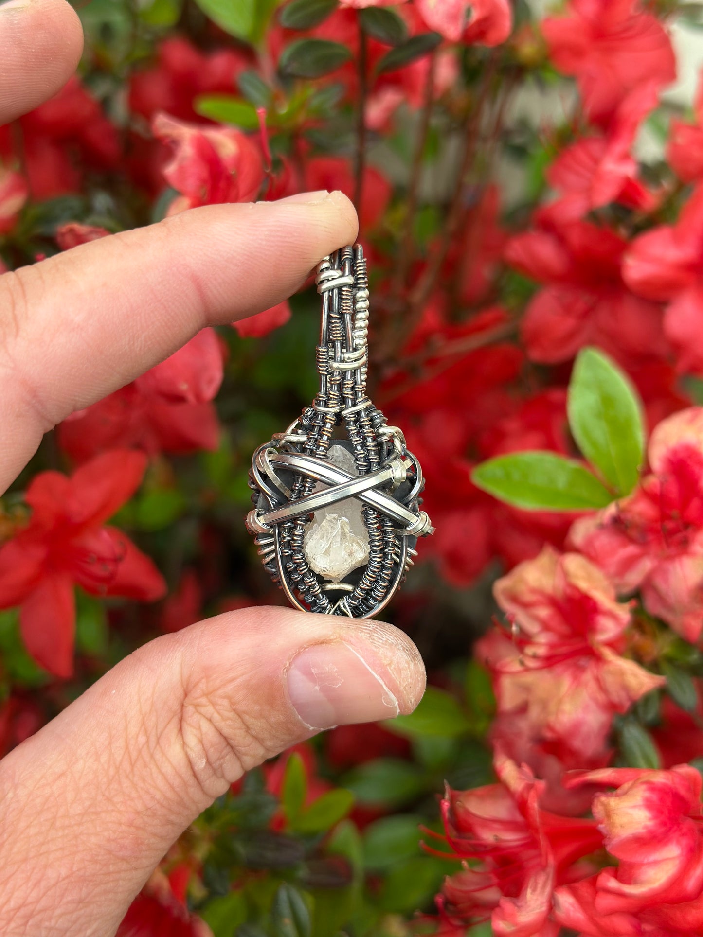 High Frequency ✨ Mountain ⛰️ Quartz 💎 .925 Sterling Silver & Copper Pendant