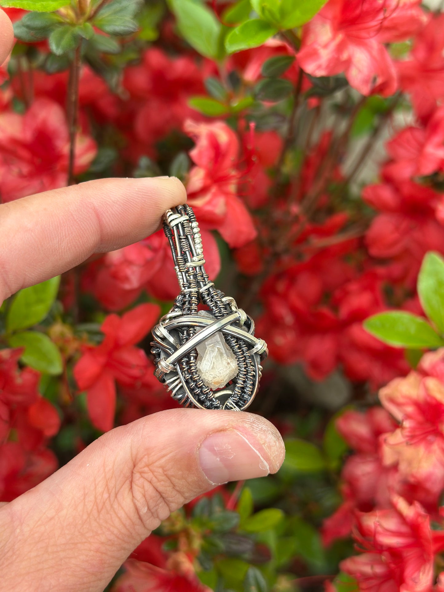 High Frequency ✨ Mountain ⛰️ Quartz 💎 .925 Sterling Silver & Copper Pendant