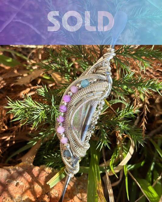 Ascension: Pastels Edition” Rose Quartz, Aquamarine, & Amethyst Crystal Dab Tool