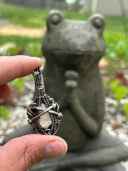 High Frequency ✨ Mountain ⛰️ Quartz 💎 .925 Sterling Silver & Copper Pendant