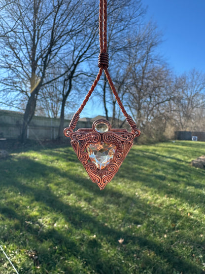 Portal Talisman 🪬 🕳️🛸👽 Copper Pyramid Pendant, Citrine 🔅 Ruler 👑
