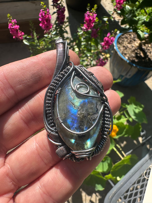 Labradorite & Copper Pendant