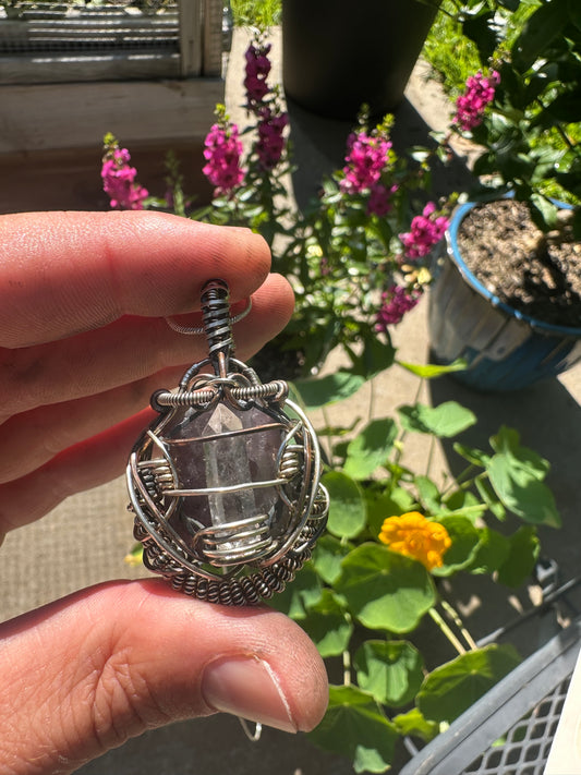 Peaceful ✨🙏✨ Warrior, Amethyst & Double Quartz 💎 .925 Sterling Silver & Copper 🪬Talisman