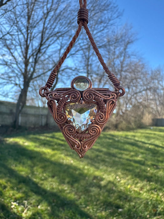 Portal Talisman 🪬 🕳️🛸👽 Copper Pyramid Pendant, Citrine 🔅 Ruler 👑