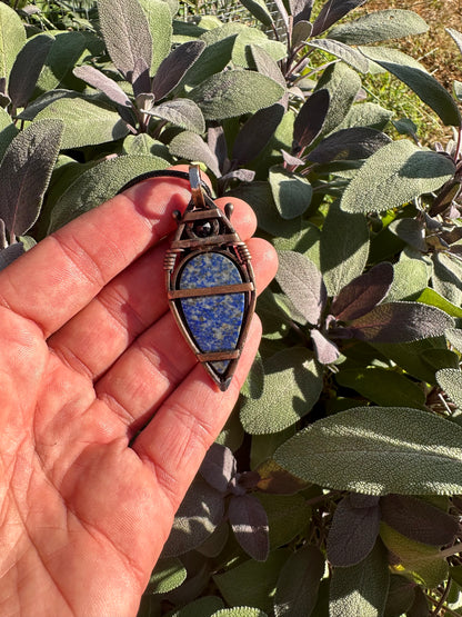 Royal Resonance King Sapphire & Blue Sodalite Copper Pendant