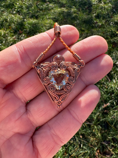 Portal Talisman 🪬 🕳️🛸👽 Copper Pyramid Pendant, Citrine 🔅 Ruler 👑