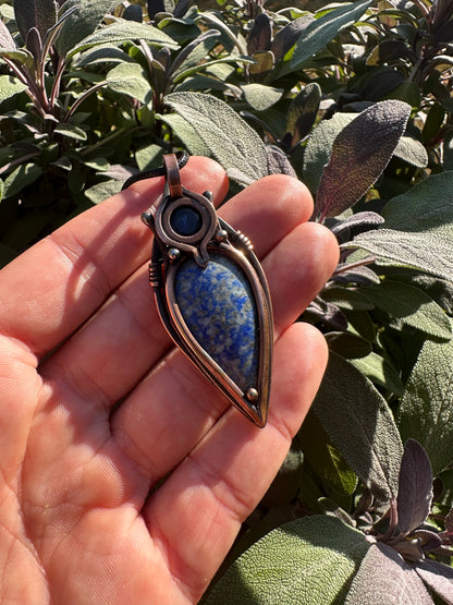 Royal Resonance King Sapphire & Blue Sodalite Copper Pendant