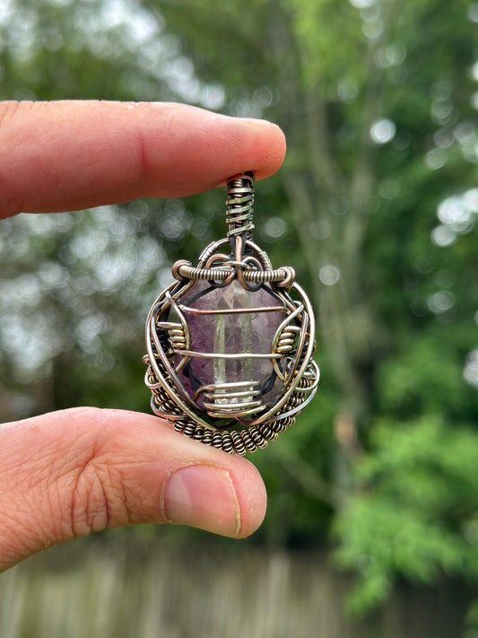 Peaceful ✨🙏✨ Warrior, Amethyst & Double Quartz 💎 .925 Sterling Silver & Copper 🪬Talisman
