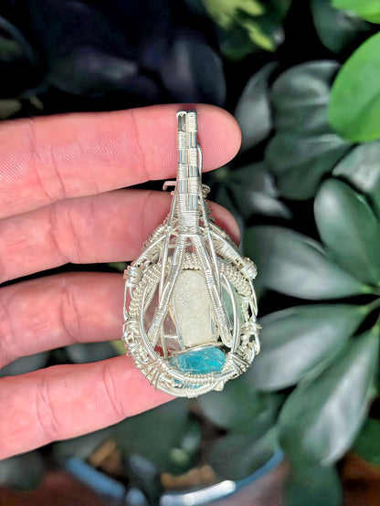 Loving Communication Rose Quartz, Green Fluorite, Blue Apatite & Microcrystalline Quartz Pendant