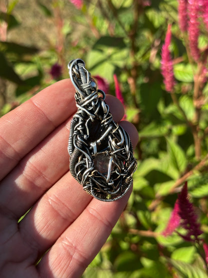 Connect & Protect ✨👽 ✨ Moldavite, Herkimer Diamond, Black Tourmaline 🪬 Talisman Pendant .925 Silver & 14k Gold Fill