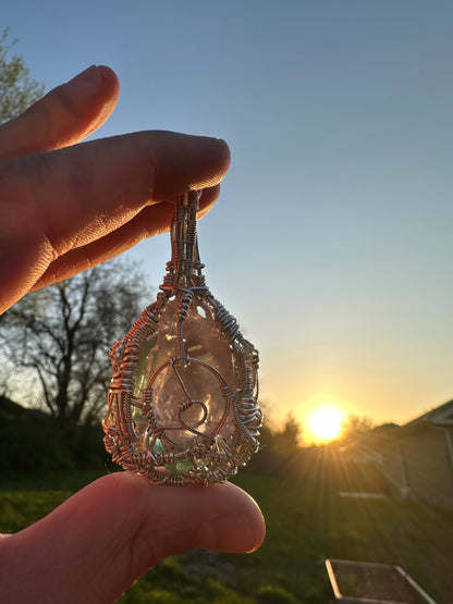 Loving Communication Rose Quartz, Green Fluorite, Blue Apatite & Microcrystalline Quartz Pendant