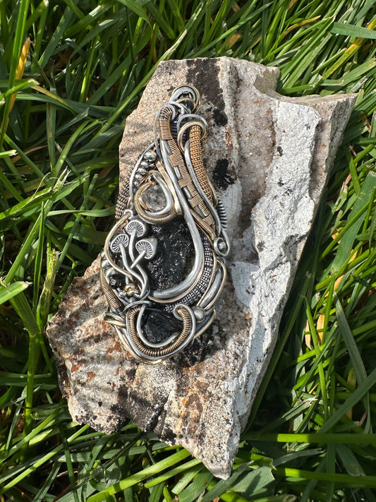 Connect & Protect 🙌✨👽 ✨🙌Moldavite, Herkimer Diamond, Black Tourmaline 🪬 Talisman Pendant .925 Silver & 14k Gold Fill