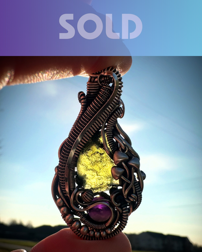 Inner Vision Moldavite & Amethyst Pendant