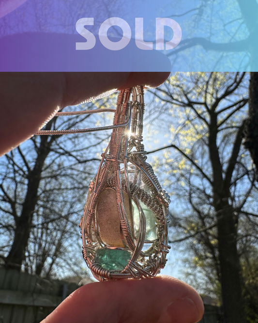 Loving Communication Rose Quartz, Green Fluorite, Blue Apatite & Microcrystalline Quartz Pendant