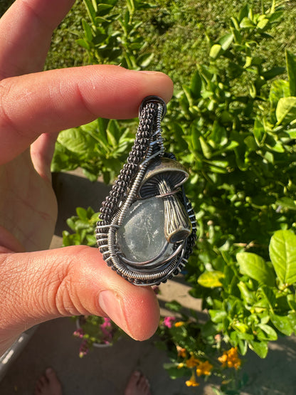 SpaceSide ✨🍄👽✨ Celestite 💎Copper & Sterling Silver 🪩 Talisman 🪬