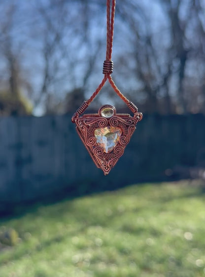 Portal Talisman 🪬 🕳️🛸👽 Copper Pyramid Pendant, Citrine 🔅 Ruler 👑