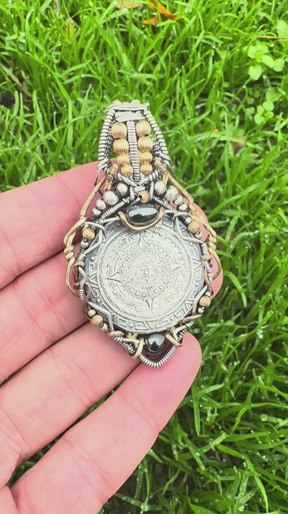 Aztec Divine Balance ✨ 14k Gold Fill ✨ Sterling Silver, Sacred Shungite, Flower of Life EMF Protection 🚫🛜🚫
