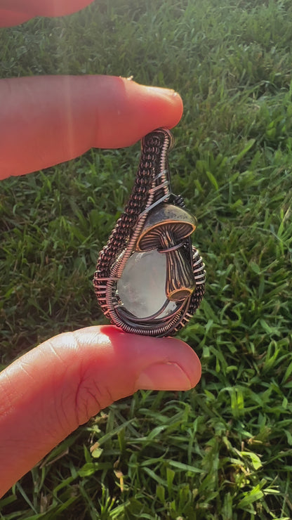 SpaceSide ✨🍄👽✨ Celestite 💎Copper & Sterling Silver 🪩 Talisman 🪬