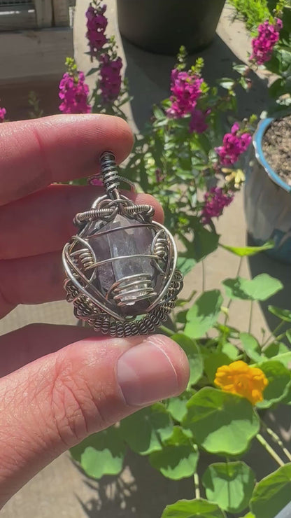 Peaceful ✨🙏✨ Warrior, Amethyst & Double Quartz 💎 .925 Sterling Silver & Copper 🪬Talisman