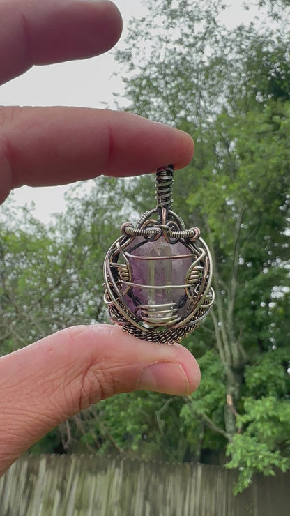 Peaceful ✨🙏✨ Warrior, Amethyst & Double Quartz 💎 .925 Sterling Silver & Copper 🪬Talisman