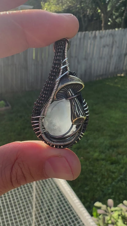 SpaceSide ✨🍄👽✨ Celestite 💎Copper & Sterling Silver 🪩 Talisman 🪬