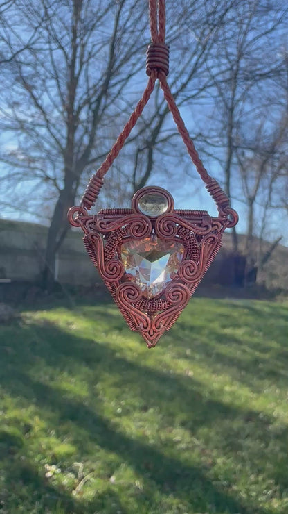 Portal Talisman 🪬 🕳️🛸👽 Copper Pyramid Pendant, Citrine 🔅 Ruler 👑